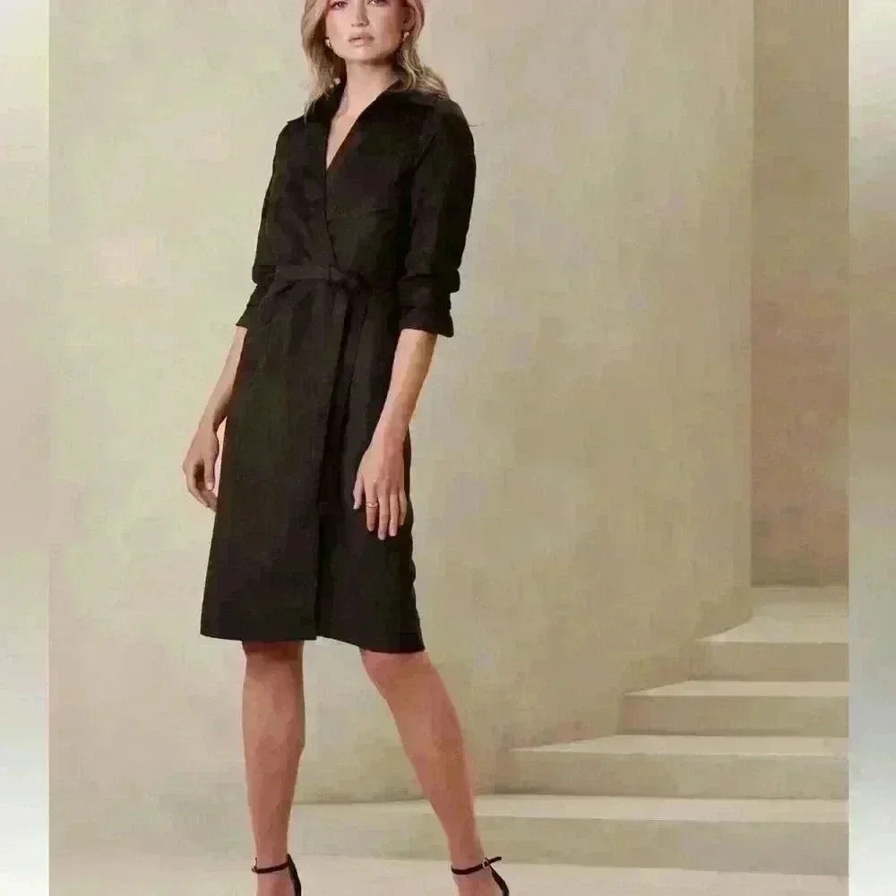 Banana Republic Vegan Suede Knee Length Dress